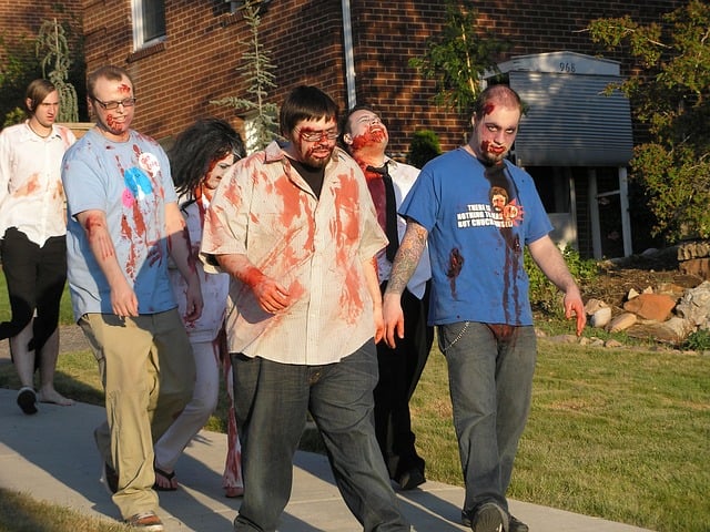 Participants dressed in a Zombie Purim Costume