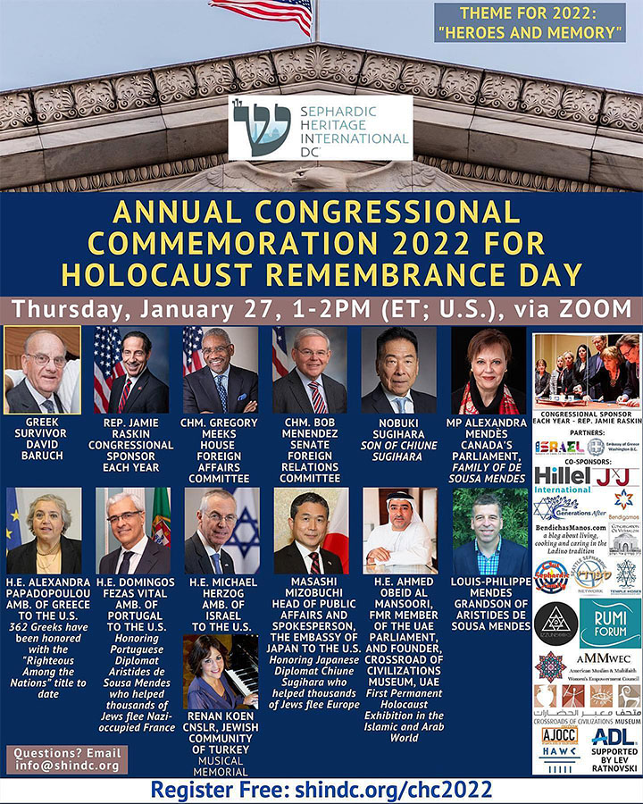 US Congressional Holocaust Commemoration for Holocaust Remembrance Day